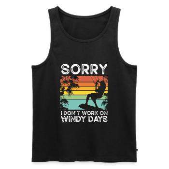 Kiteboarding windy Days Beach Wind Kite Surfing - Men's Premium Organic Tank Top - black - Front - AI Model Male 178 light (178cm)