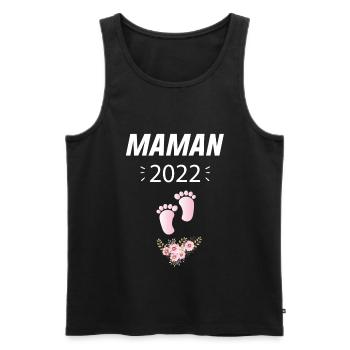 Annonce Grossesse Papa Cadeau Future Maman 2022 - Débardeur bio Premium Homme - noir - Devant - Michal (187cm)