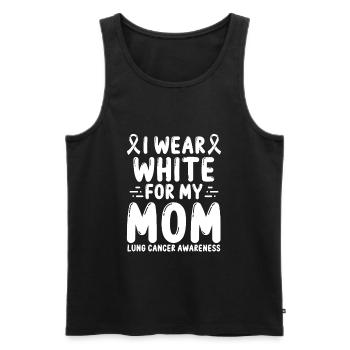 Lung Cancer Awareness Maman Maman White Ribbon - Débardeur bio Premium Homme - noir - Devant - AI Model Male 178 light (178cm)