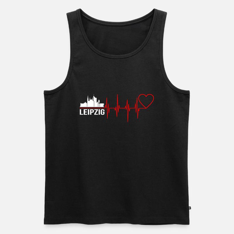 Leipzig - Männer Premium Bio Tank Top - Schwarz