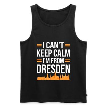 Dresden - Männer Premium Bio Tank Top - Schwarz - Vorne - AI Model Male 178 light (178cm)