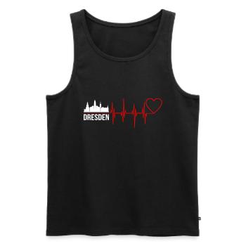 Dresden - Männer Premium Bio Tank Top - Schwarz - Vorne - AI Model Male 178 light (178cm)