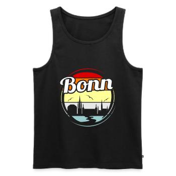 Bonn - Männer Premium Bio Tank Top - Schwarz - Vorne - AI Model Male 178 light (178cm)