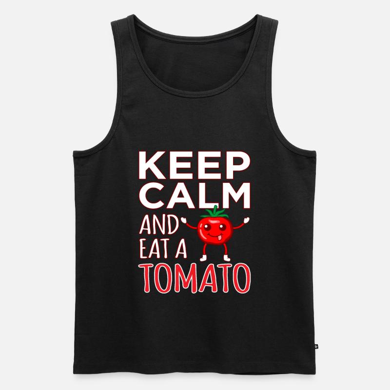 Tomate - Männer Premium Bio Tank Top - Schwarz