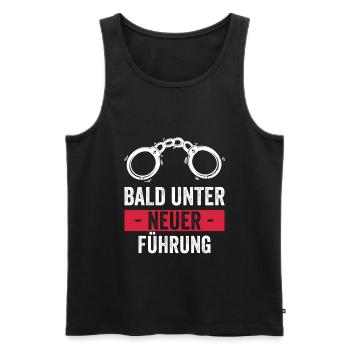 Polterabend Bräutigam - Bald unter neuer Führung - Männer Premium Bio Tank Top - Schwarz - Vorne - AI Model Male 178 light (178cm)