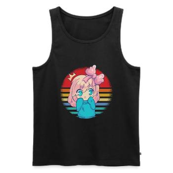 Anime - Débardeur bio Premium Homme - noir - Devant - Michal (187cm)