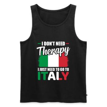 Italy - Men's Premium Organic Tank Top - black - Front - AI Model Male 178 light (178cm)