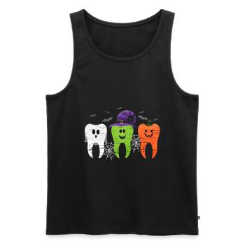 Halloween dent dentiste dentiste assistant dentaire - Débardeur bio Premium Homme - noir - Devant - AI Model Male 178 light (178cm)