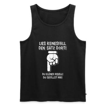 Lustiger Spruch - Männer Premium Bio Tank Top - Schwarz - Vorne - Michal (187cm)