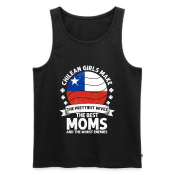 Chilean Mom Mama Chilean American - Men's Premium Organic Tank Top - black - Front - AI Model Male 178 light (178cm)