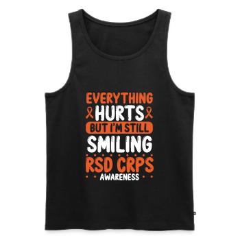 RSD CRPS Warrior Orange Ribbon CRPS Awareness - Débardeur bio Premium Homme - noir - Devant - AI Model Male 178 light (178cm)