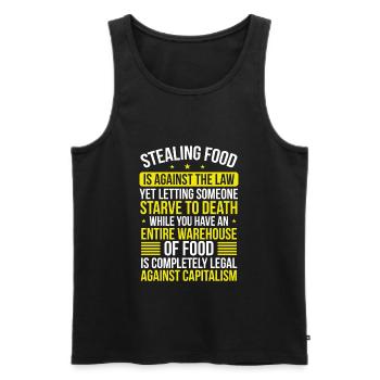 Stop Capitalism World Hunger Corrupt Socialism - Männer Premium Bio Tank Top - Schwarz - Vorne - AI Model Male 178 light (178cm)