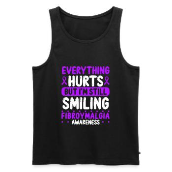 Fibromyalgia Awareness Purple Ribbon Warrior - Débardeur bio Premium Homme - noir - Devant - AI Model Male 178 light (178cm)