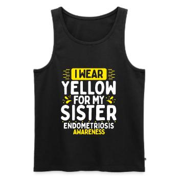 Endometriosis Awareness Yellow Ribbon Twin Sister - Débardeur bio Premium Homme - noir - Devant - AI Model Male 178 light (178cm)