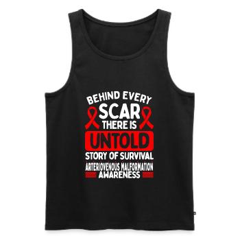 Arteriovenous Malformation Awareness Ribbon - Débardeur bio Premium Homme - noir - Devant - AI Model Male 178 light (178cm)