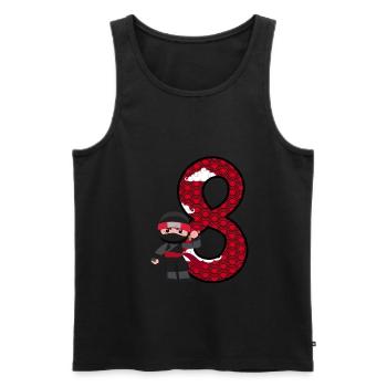 8. Geburtstag Junge Ninja 8 Jahre Ninja Kostüm - Männer Premium Bio Tank Top - Schwarz - Vorne - Michal (187cm)