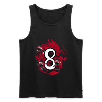 8. Geburtstag Junge 8 Jahre Ninja Drache Kostüm - Männer Premium Bio Tank Top - Schwarz - Vorne - Michal (187cm)