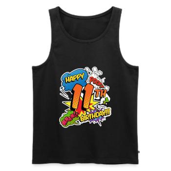11. Geburtstag Junge Comic-Stil Superhelden - Männer Premium Bio Tank Top - Schwarz - Vorne - AI Model Male 178 light (178cm)