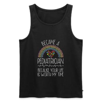 Pediatrician Life is worth my Time Children Doctor - Männer Premium Bio Tank Top - Schwarz - Vorne - Michal (187cm)
