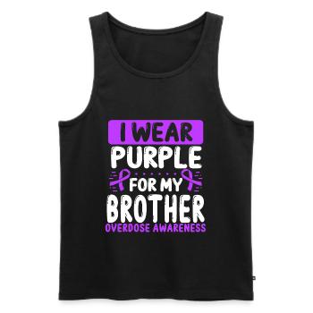 Brother Purple Ribbon Sensibilisation aux surdoses jumelles - Débardeur bio Premium Homme - noir - Devant - Michal (187cm)