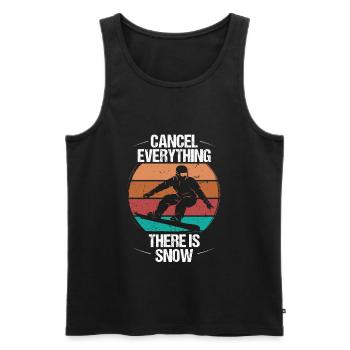 Snowboarding Retro Cancel Everything Snow Vintage - Männer Premium Bio Tank Top - Schwarz - Vorne - Michal (187cm)
