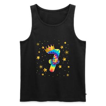 Bunter Geburtstag Färben 7 Jahre Alte Mädchen 7. - Männer Premium Bio Tank Top - Schwarz - Vorne - Michal (187cm)