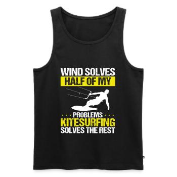 Kiteboarding Kitesurfer Kiteboarder Wind - Men's Premium Organic Tank Top - black - Front - AI Model Male 178 light (178cm)