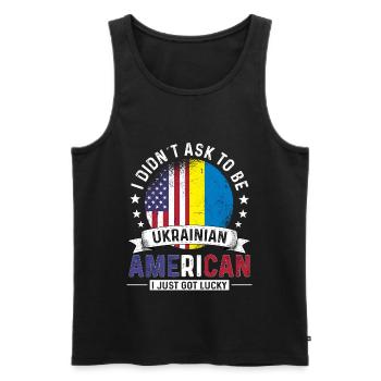 Drapeaux ukrainiens américains Fierté Ukraine Drapeau - Débardeur bio Premium Homme - noir - Devant - AI Model Male 178 light (178cm)