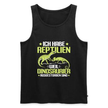 Reptilien Reptil Schlangen Eidechse Terrarium - Männer Premium Bio Tank Top - Schwarz - Vorne - Michal (187cm)