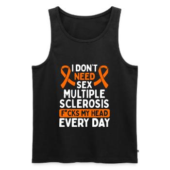 Multiple Sclerosis Awareness Orange MS Ribbon - Männer Premium Bio Tank Top - Schwarz - Vorne - AI Model Male 178 light (178cm)