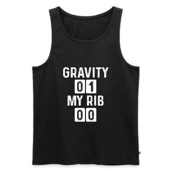 Funny Broken Rib Gravity Broken Rib Survivor - Men's Premium Organic Tank Top - black - Front - AI Model Male 178 light (178cm)
