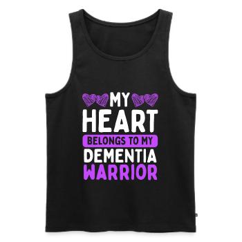 Sensibilisation à la démence Dement Alzheimer’s Warrior - Débardeur bio Premium Homme - noir - Devant - AI Model Male 178 light (178cm)