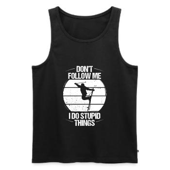 Backcountry Skiing Retro Backcountry Skier Ski - Men's Premium Organic Tank Top - black - Front - AI Model Male 178 light (178cm)