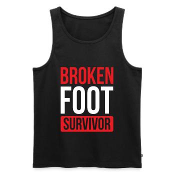 Get well soon Broken Foot Foot Survivor - Men's Premium Organic Tank Top - black - Front - Michal (187cm)