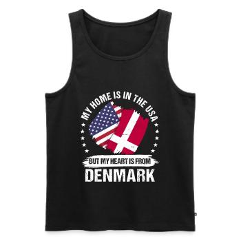 American Patriot Denmark Flag Danish Roots - Men's Premium Organic Tank Top - black - Front - AI Model Male 178 light (178cm)