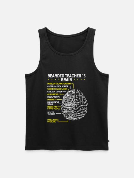 Skäggig lärare matematiklärare med skäggundervisning - Ekologisk premium tanktopp herr - svart