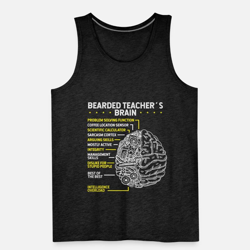 Bearded Teacher Math Teacher with Beard Teaching Männer Premium Bio Tank Top