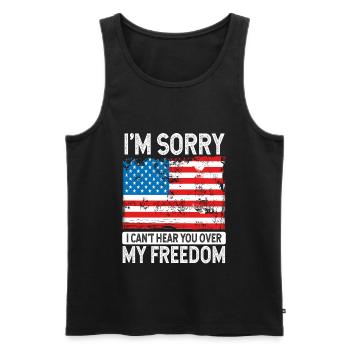 4th of July Ribbon American Flag 4th of July Men - Männer Premium Bio Tank Top - Schwarz - Vorne - AI Model Male 178 light (178cm)