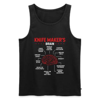 Knifemaking Tool Bladesmith Knife Maker Brain - Men's Premium Organic Tank Top - black - Front - Michal (187cm)