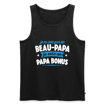 Je Ne Suis Pas Un Beau-papa Je Suis Un Papa Bonus - Débardeur bio Premium Homme - noir - Devant - Michal (187cm)