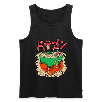 Japanischer Drache mit Ramen Anime Japan - Männer Premium Bio Tank Top - Schwarz - Vorne - AI Model Male 178 light (178cm)