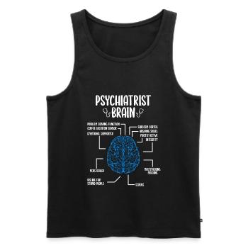 Psychiatrist Accessories Psychiatrist Badge Reel - Men's Premium Organic Tank Top - black - Front - AI Model Male 178 light (178cm)