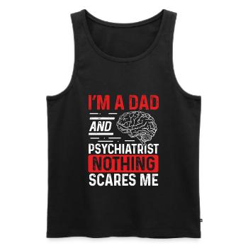 Pschiatrist Psychiatry School Graduation Party - Men's Premium Organic Tank Top - black - Front - AI Model Male 178 light (178cm)