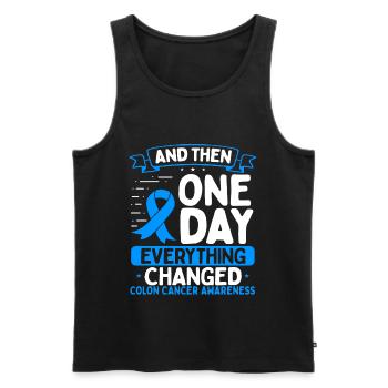 Colon Cancer Awareness Warrior Survivor Ribbon - Männer Premium Bio Tank Top - Schwarz - Vorne - Michal (187cm)