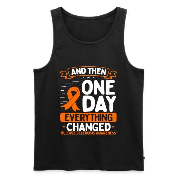 Multiple Sclerosis Awareness Warrior MS Ribbon - Männer Premium Bio Tank Top - Schwarz - Vorne - AI Model Male 178 light (178cm)