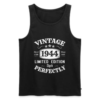 Vintage 1944 Limited Edition Perfectly Aged - Men's Premium Organic Tank Top - black - Front - AI Model Male 178 light (178cm)