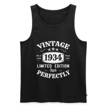 Vintage 1934 Limited Edition Perfectly Aged - Men's Premium Organic Tank Top - black - Front - Michal (187cm)