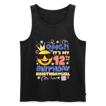 Omg! c’est mon émoticône de fille de 12 ans - Débardeur bio Premium Homme - noir - Devant - Michal (187cm)