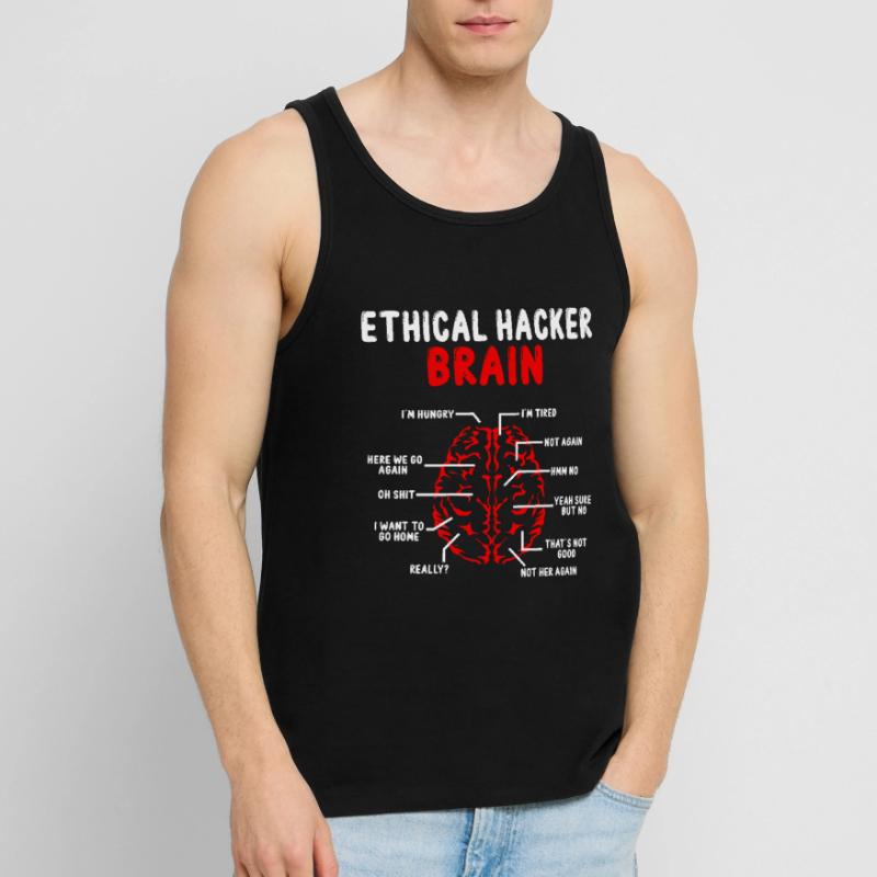 Ethical Hacker Brain Online Security Cyber Hacking Men's Premium Organic Tank Top