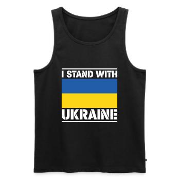 Je suis avec l'Ukraine I Stand With Ukraine - Débardeur bio Premium Homme - noir - Devant - AI Model Male 178 light (178cm)